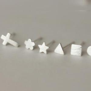 925 Sterling Silver Earrings Minimalist Star..