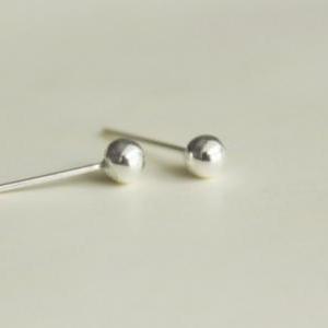 Tiny Ball Pretty Cute Silver 925 Sterling Earrings..
