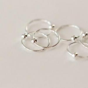 Pretty Circle Cute Silver 925 Sterling Earbob..