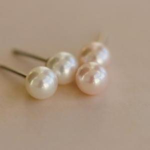 White Natural Pearl 925 Sterling Silver Small..