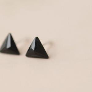 Black Onyx Triangle 925 Sterling Silver Small..
