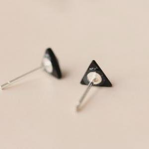 Black Onyx Triangle 925 Sterling Silver Small..