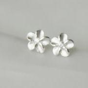 Flowers pretty 925 Sterling silver earrings cute elegant ear stud ear nail 